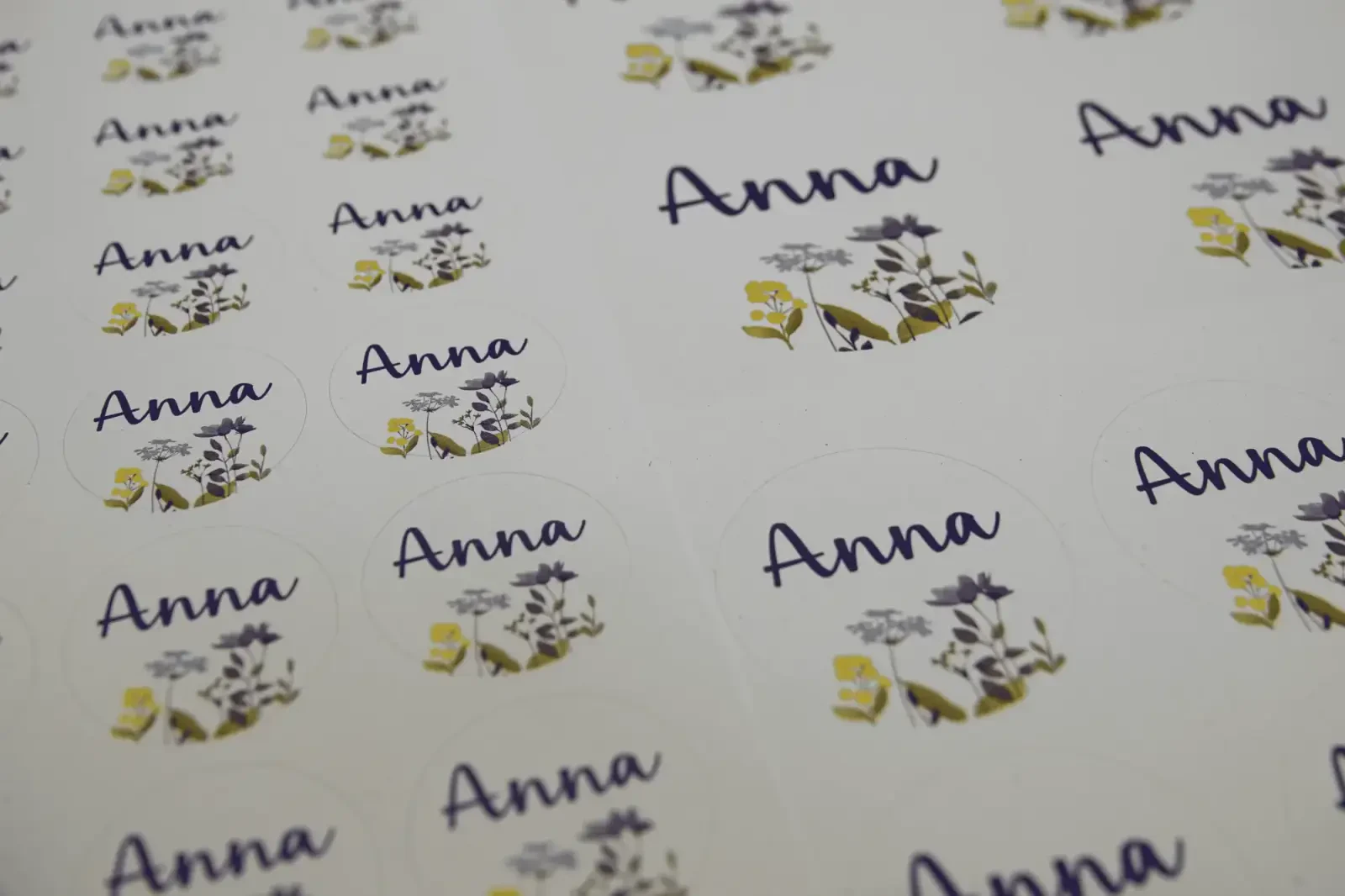 Reeds gedrukte stickers